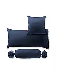 FLEURESSE | Satin-Kissenbezug "Royal Uni" 2-er 40x60cm (Silber) | dunkelblau