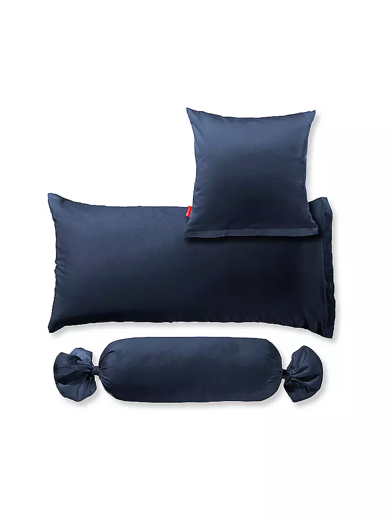 FLEURESSE | Satin Kissenbezug Royal Uni 2x 40x60cm Nachtblau | dunkelblau