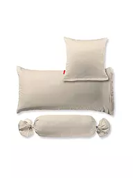 FLEURESSE | Satin-Kissenbezug "Royal Uni" 2-er 40x60cm (Silber) | beige