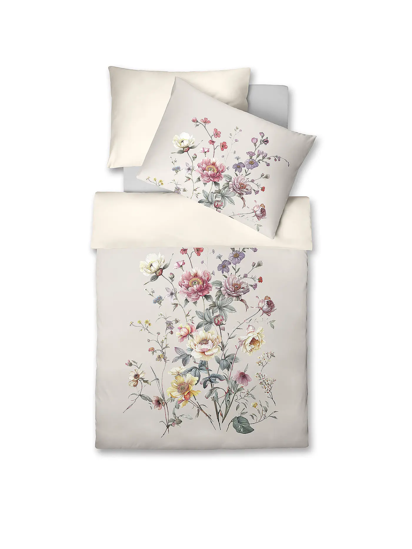 FLEURESSE | Tencel Bettwäsche LUXURY 70x90cm / 140x200cm Nature  | hellgrau