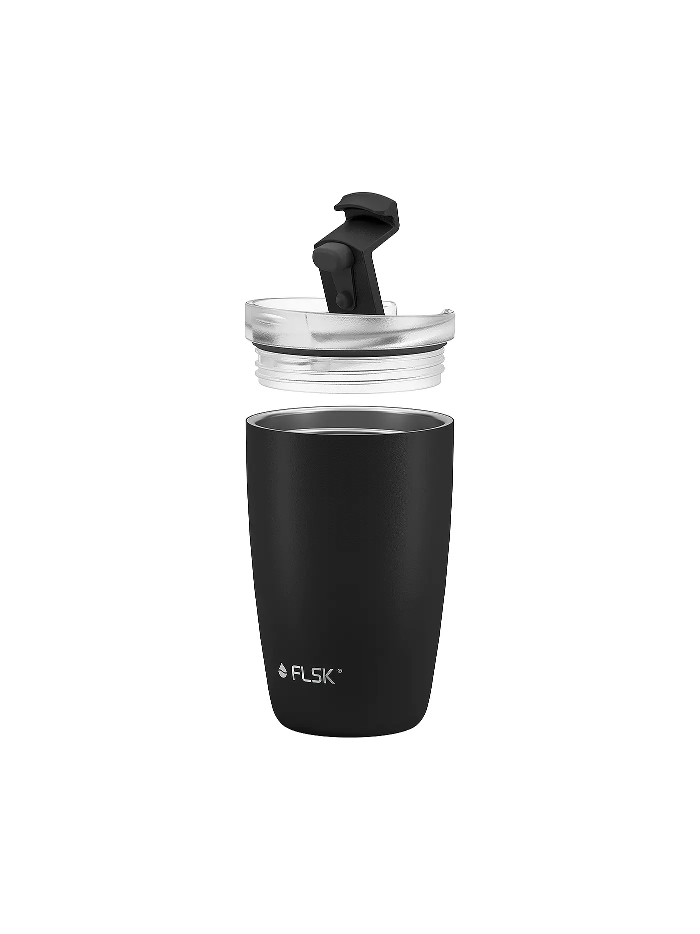 FLSK | Isolierbecher - Thermosbecher CUP Coffee to go-Becher 0,35l Black | schwarz