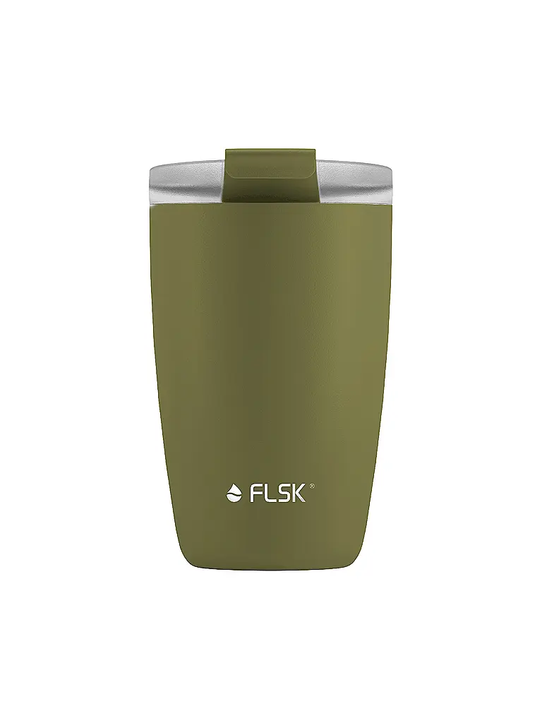 FLSK | Isolierbecher - Thermosbecher CUP Coffee to go-Becher 0,35l Edelstahl  Olive | Olive