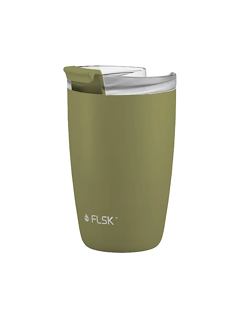 FLSK | Isolierbecher - Thermosbecher CUP Coffee to go-Becher 0,35l Edelstahl  Olive | Olive