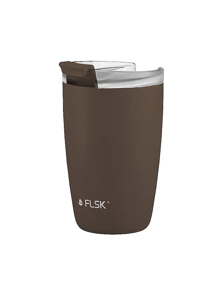 FLSK | Isolierbecher - Thermosbecher CUP Coffee to go-Becher 0,35l Edelstahl Chocolate | Braun