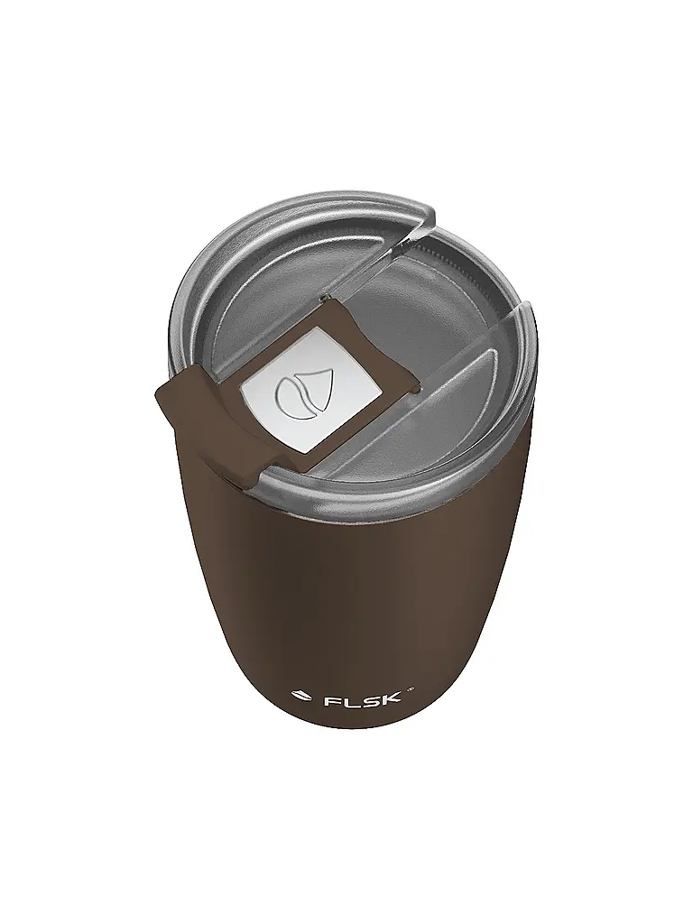 FLSK | Isolierbecher - Thermosbecher CUP Coffee to go-Becher 0,35l Edelstahl Chocolate | Braun