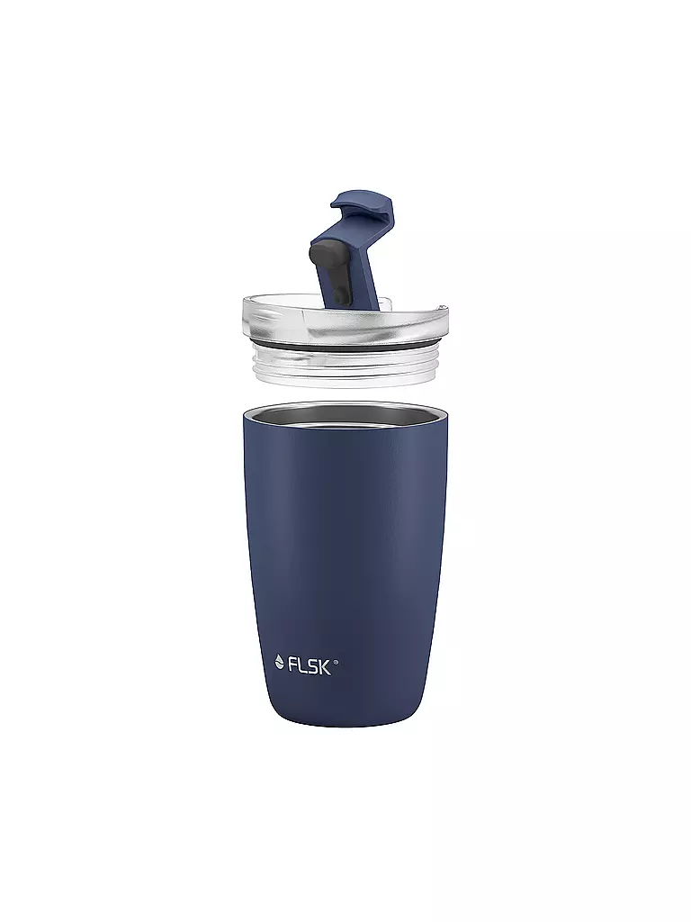 FLSK | Isolierbecher - Thermosbecher CUP Coffee to go-Becher 0,35l Edelstahl Midnightblue | dunkelblau