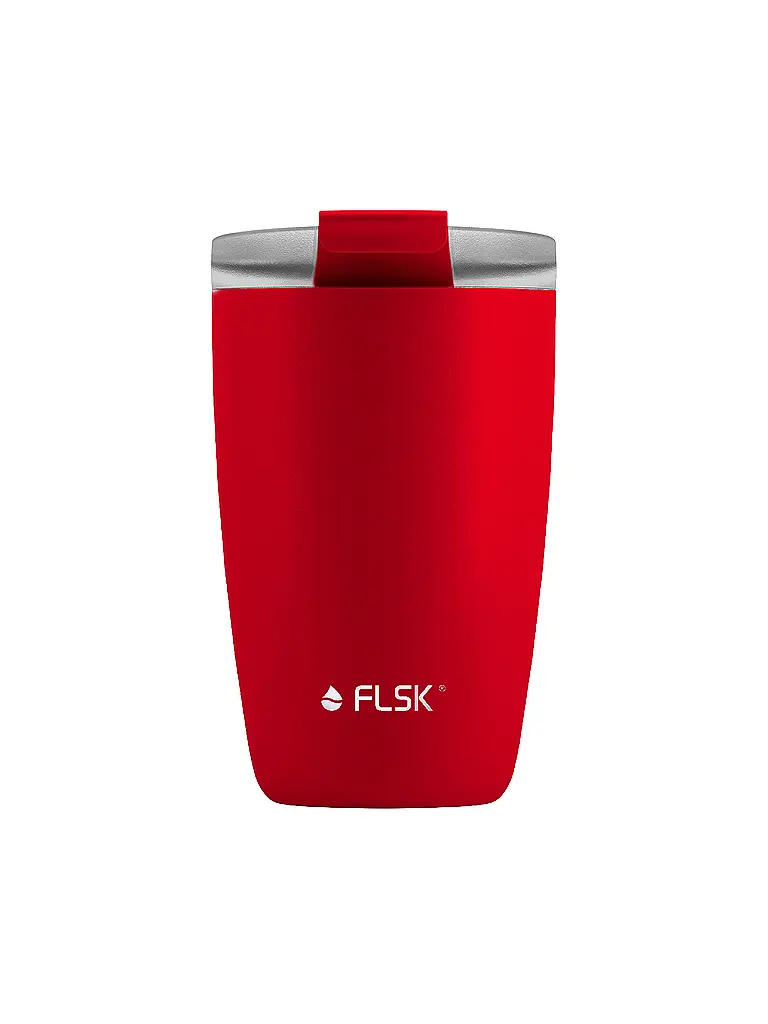 FLSK | Isolierbecher - Thermosbecher CUP Coffee to go-Becher 0,35l Edelstahl Red | Rot