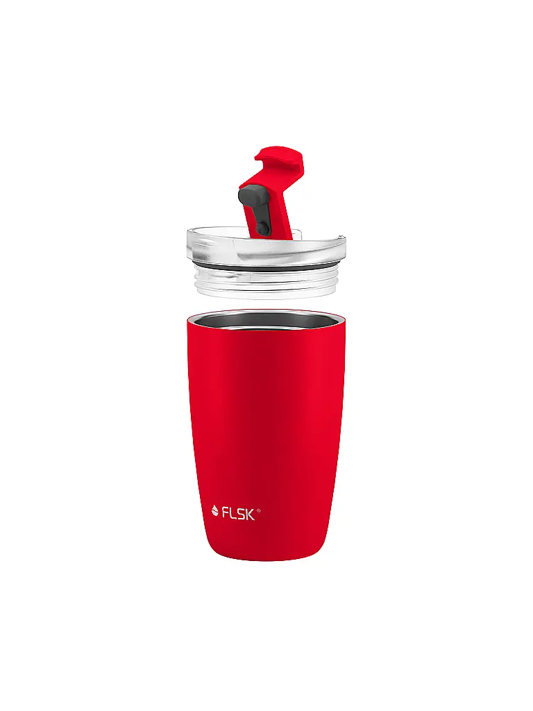 FLSK | Isolierbecher - Thermosbecher CUP Coffee to go-Becher 0,35l Edelstahl Red | Rot