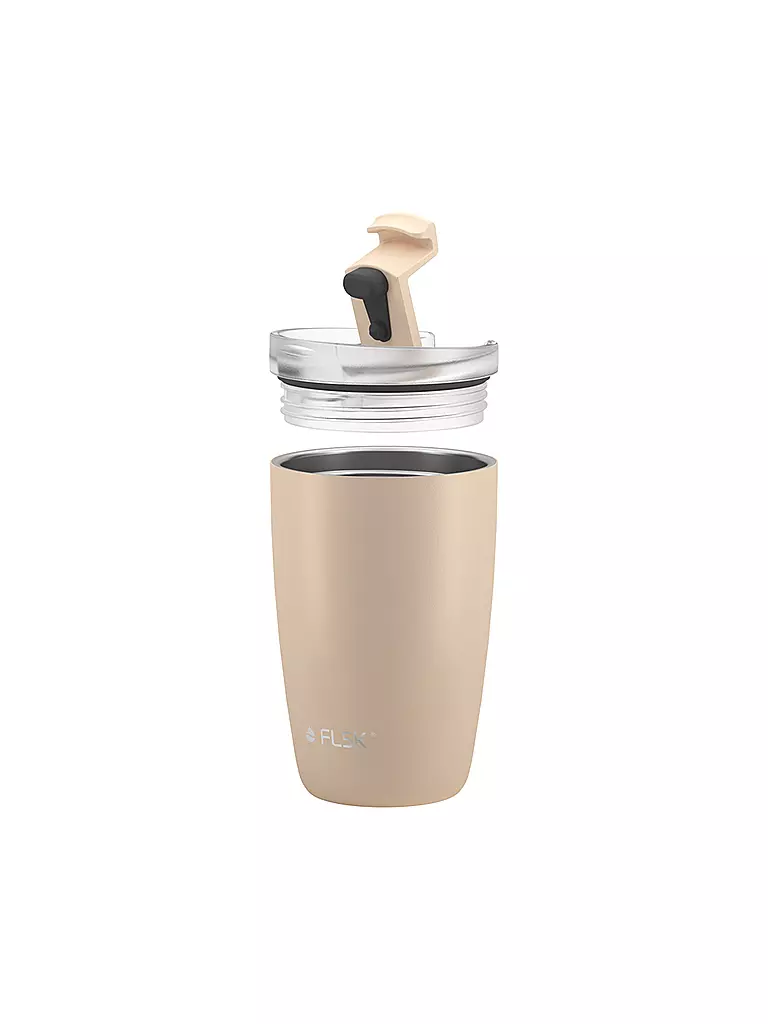 FLSK | Isolierbecher - Thermosbecher CUP Coffee to go-Becher 0,35l Edelstahl Sand | beige