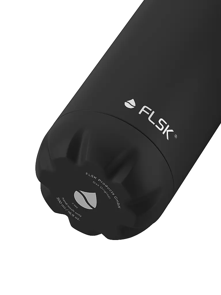 FLSK | Isolierflasche - Thermosflasche 0,5l Edelstahl Black | dunkelrot