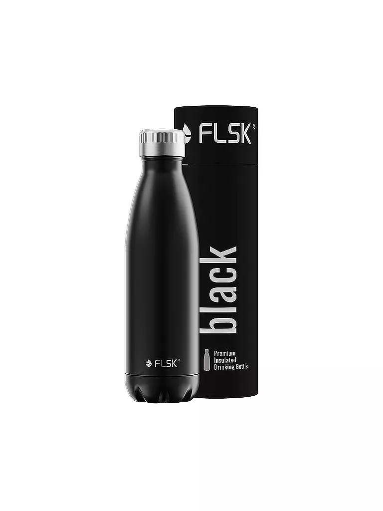 FLSK | Isolierflasche - Thermosflasche 0,5l Edelstahl Black | dunkelrot