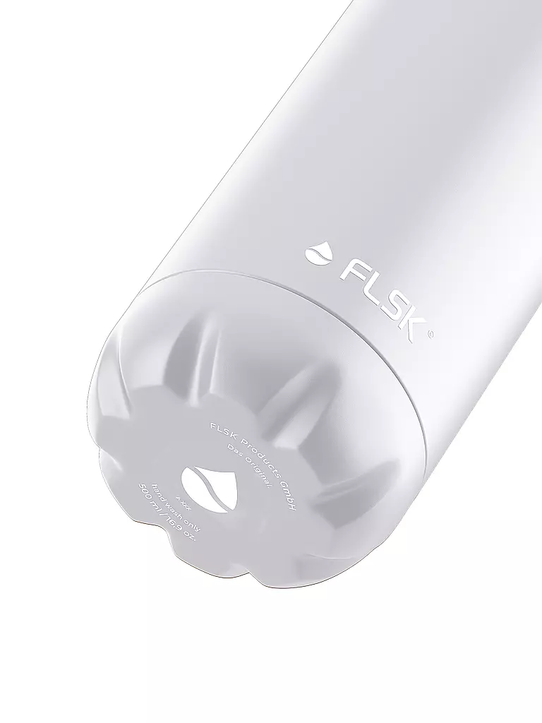 FLSK | Isolierflasche - Thermosflasche 0,5l Edelstahl White | dunkelrot