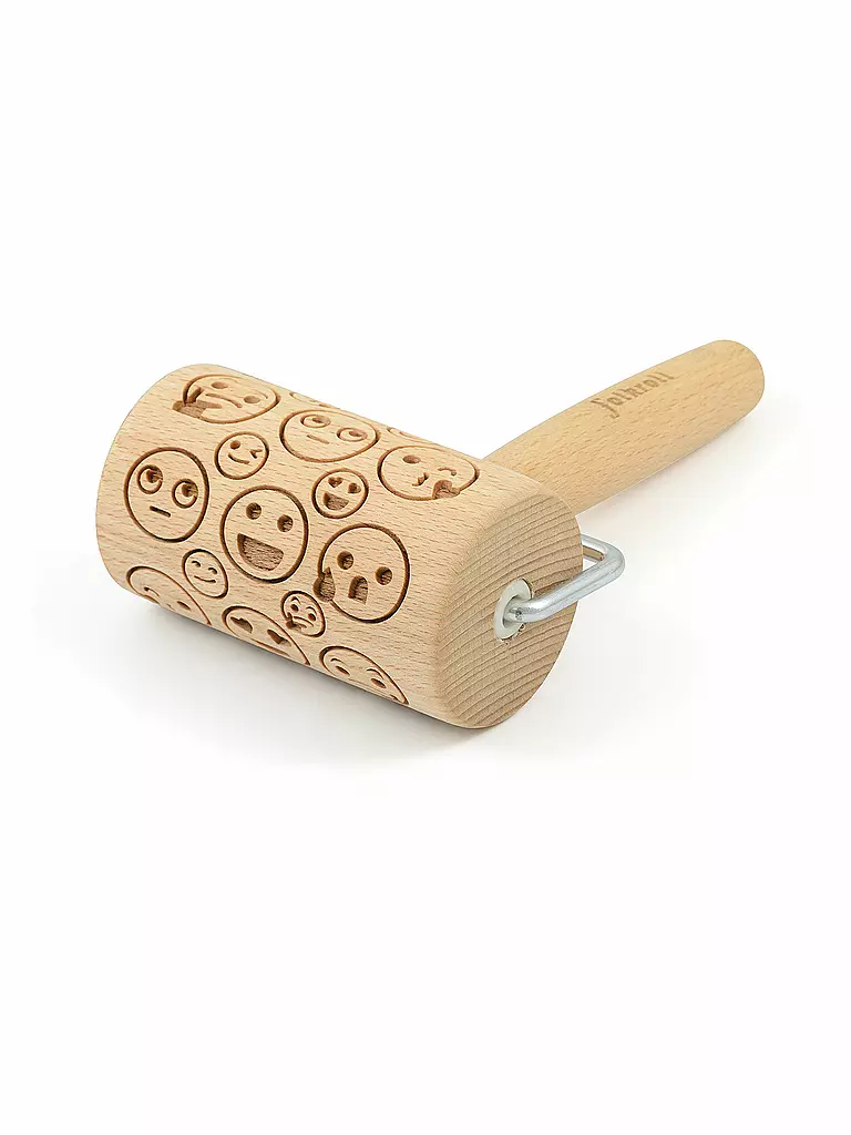 FOLKROLL | Teigrolle Mini 9,5cm Emoticons | braun