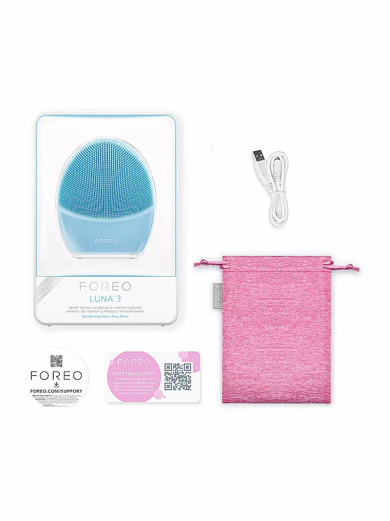 FOREO | LUNA™ 3 combination skin  - Gesichtsreinigungs- und Massagegerät für Mischhaut | blau