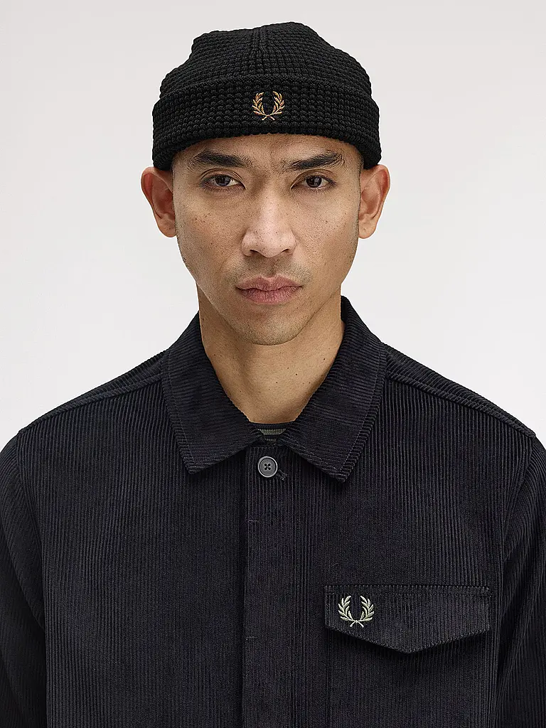 FRED PERRY | Mütze - Haube WAFFLE BEANIE  | schwarz
