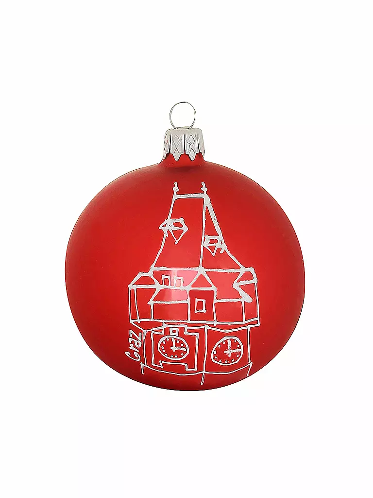 FREEDOM | Christbaumkugel "Schlossberg" (rot-matt) | Rot