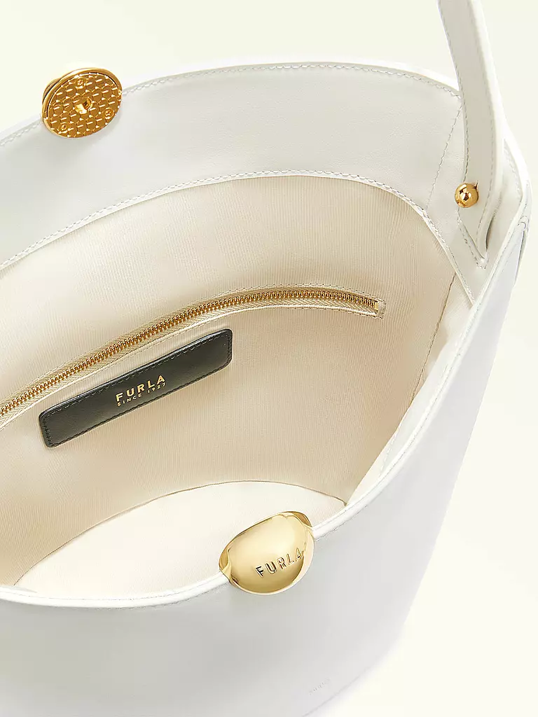 FURLA | Ledertasche - Bucket Bag SFERA  | weiss