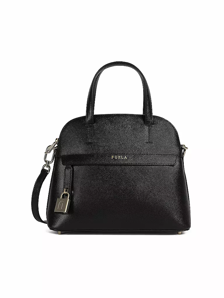 FURLA | Ledertasche - Henkeltasche "Piper Dome" S | schwarz