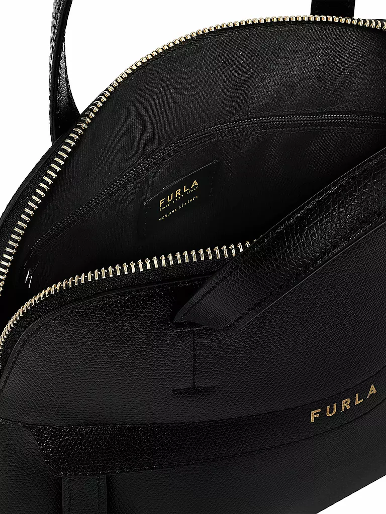 FURLA | Ledertasche - Henkeltasche "Piper Dome" S | schwarz