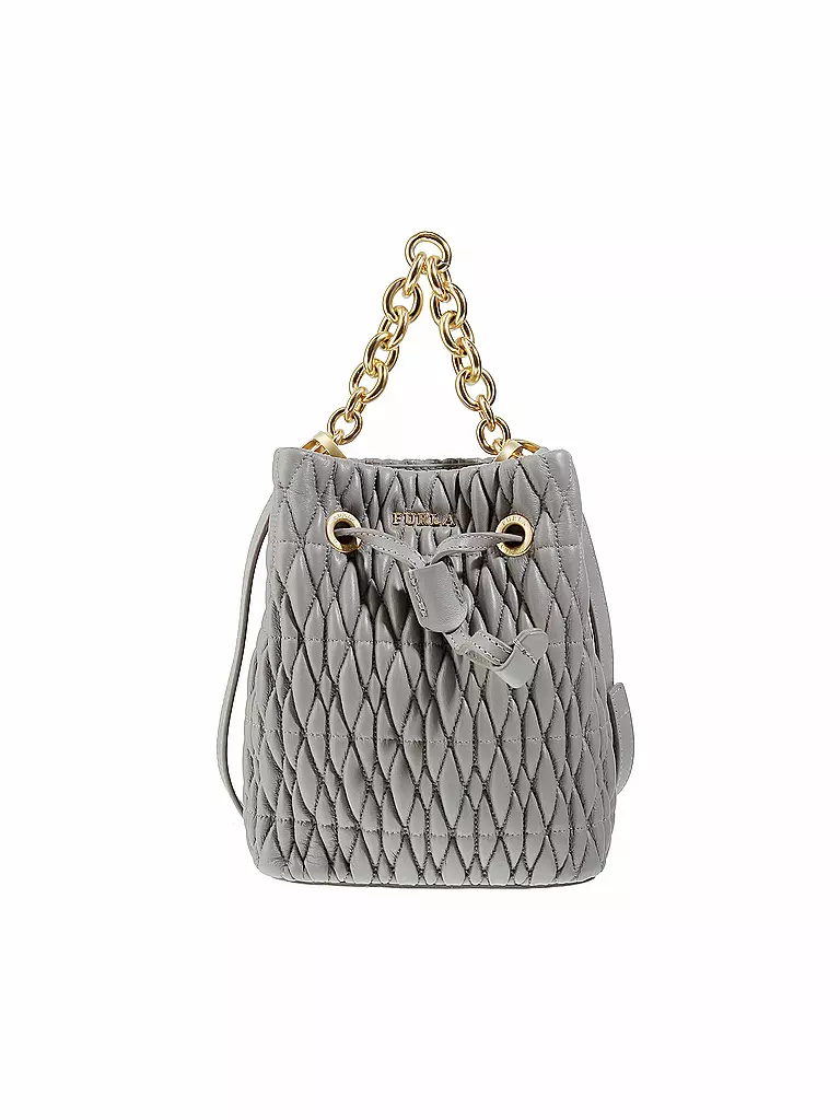 FURLA | Ledertasche - Mini-Beuteltasche "Stacy Cometa" | beige