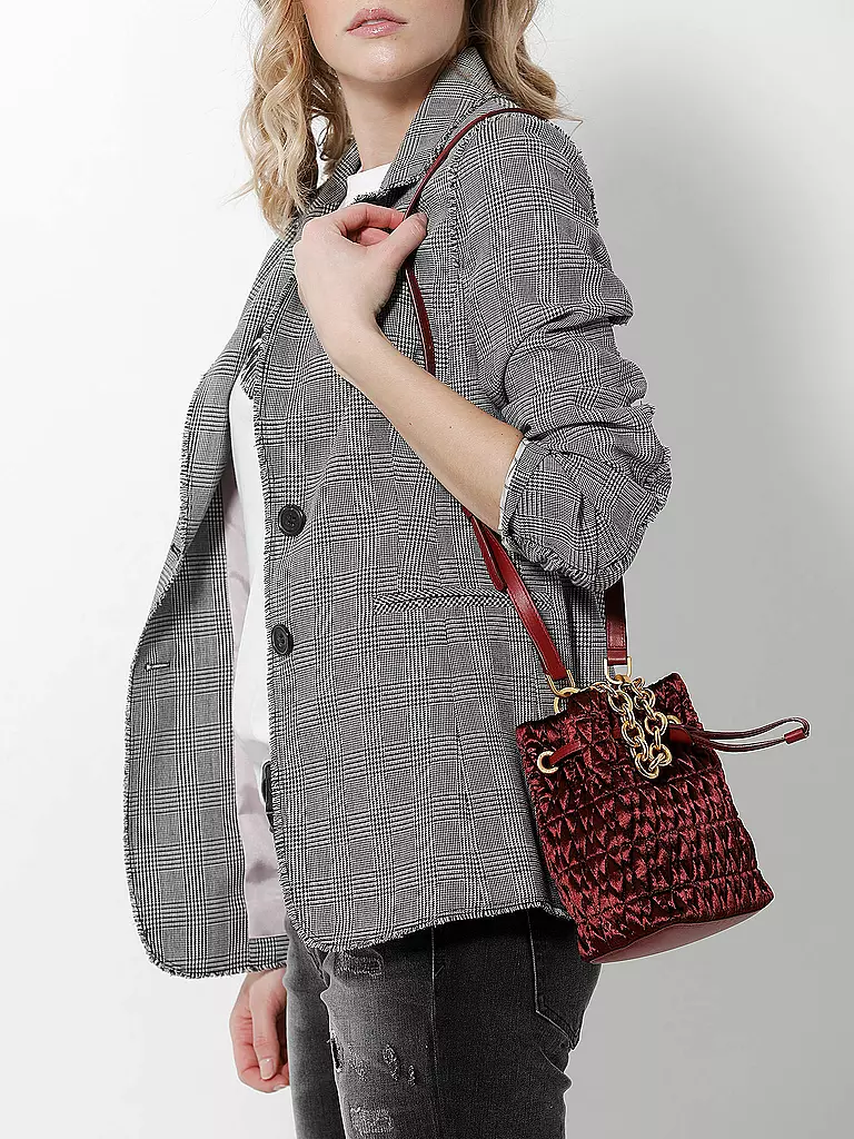 FURLA | Samttasche - Mini-Beuteltasche "Stacy Cometa" | rot