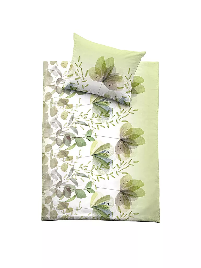 FUSSENEGGER | Premium Satin Bettwäsche 70x90cm/140x200cm Gruen | hellgrün