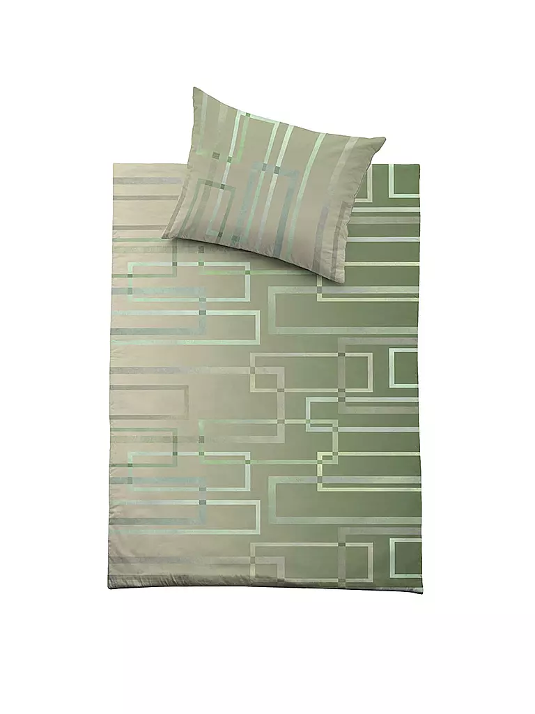 FUSSENEGGER | Premium Satin Bettwäsche 70x90cm/140x200cm Gruen | dunkelgrün