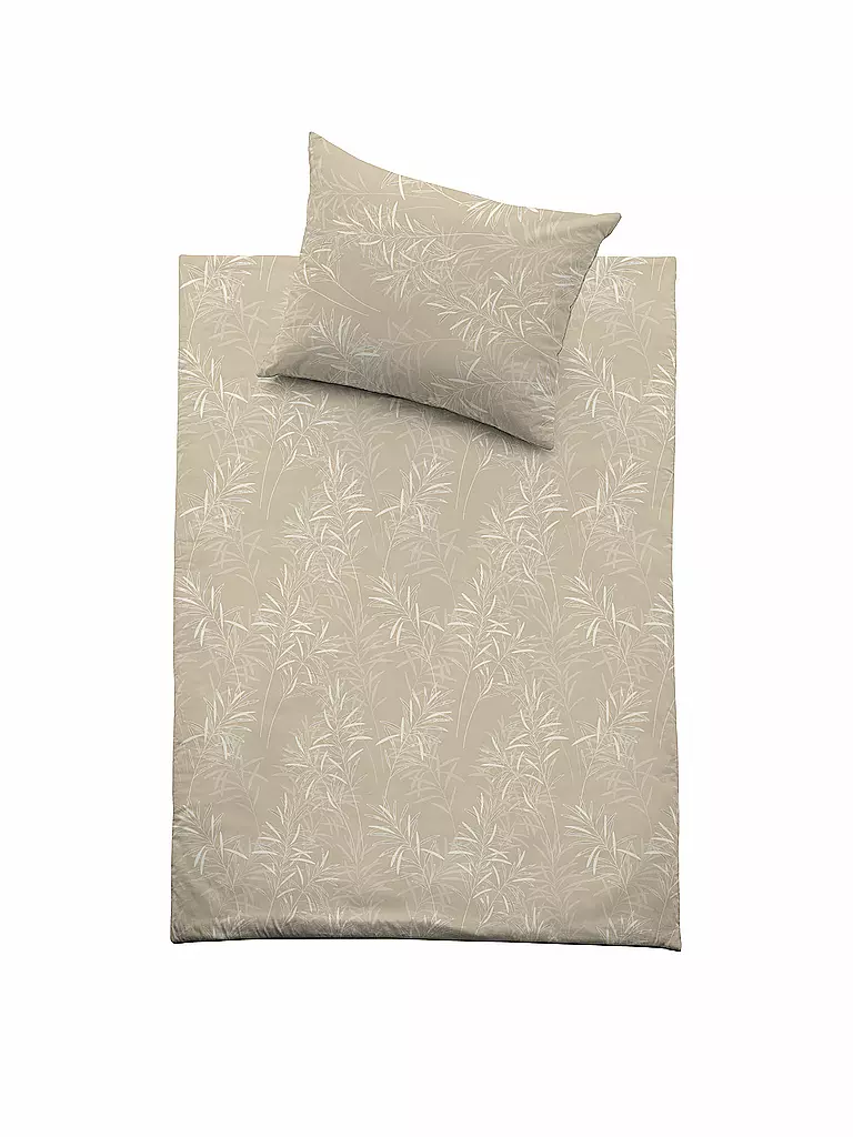 FUSSENEGGER | Satin-Bettwäsche "Green Basic" 70x90cm/140x200cm  | beige