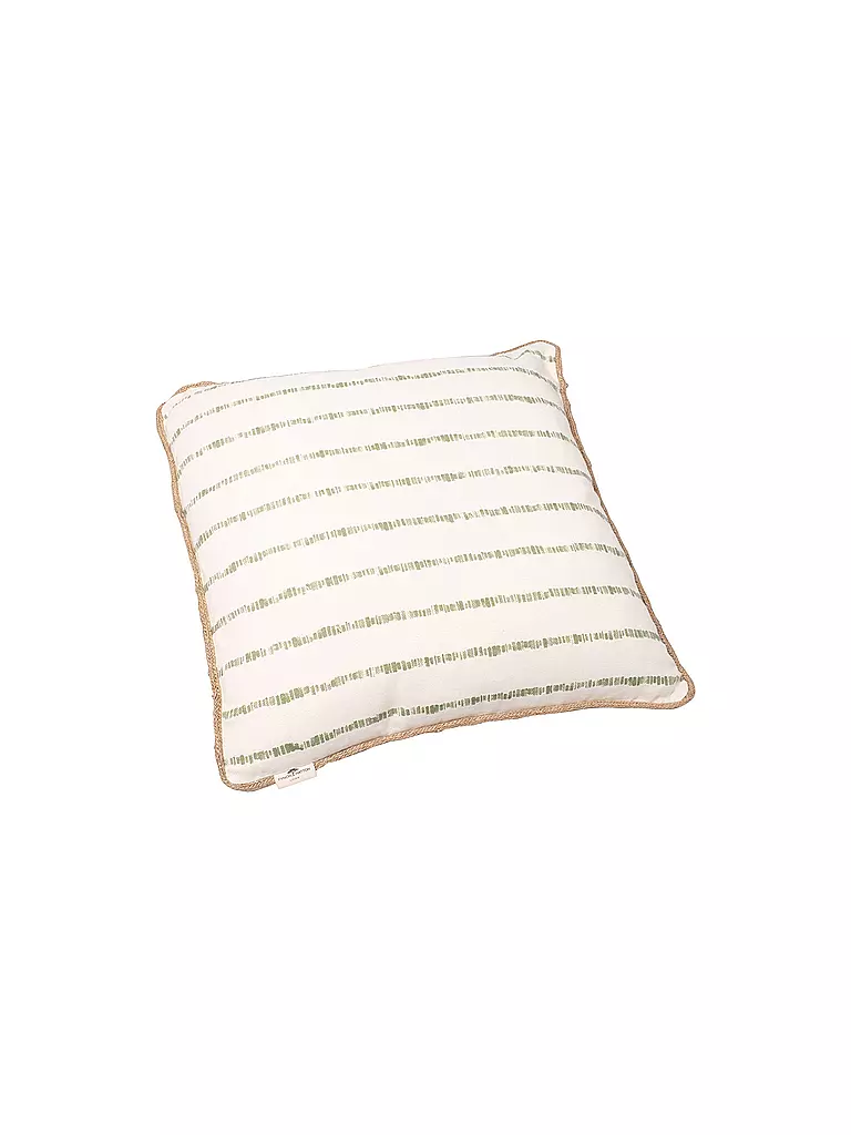 FYNCH HATTON | Kissen gefüllt KARIAMA 40x40cm Leaf Green Stripe  | dunkelgrün