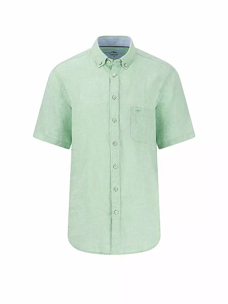 FYNCH HATTON | Leinenhemd Casual Fit | hellgrün
