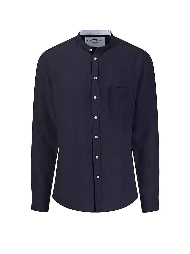 FYNCH HATTON | Leinenhemd Casual Fit | dunkelblau