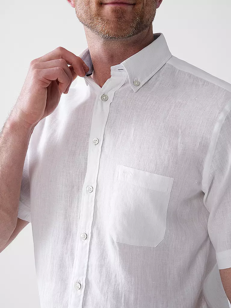 FYNCH HATTON | Leinenhemd Casual Fit | hellgrün