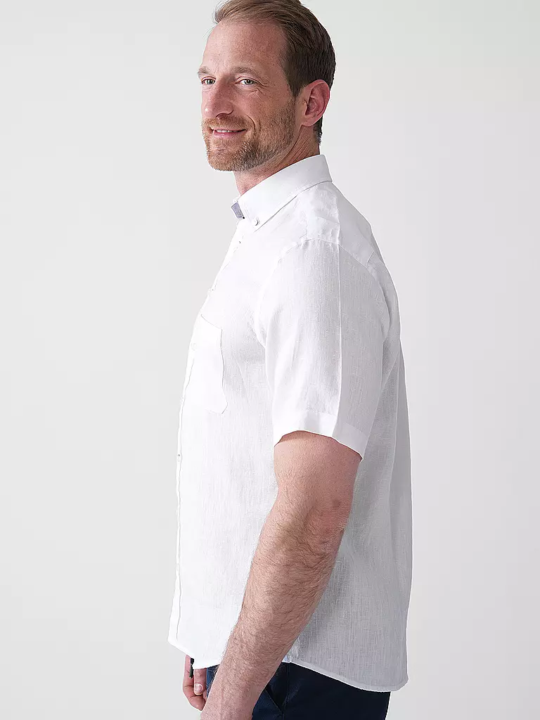 FYNCH HATTON | Leinenhemd Casual Fit | hellgrün