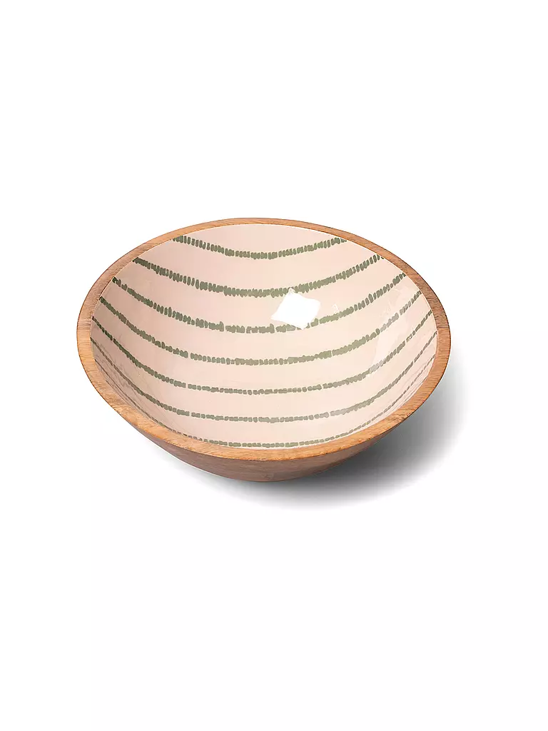 FYNCH HATTON | Schüssel 30cm SINGITA Leaf Green Stripe  | dunkelgrün
