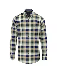 FYNCH-HATTON | Flanellhemd Regular Fit  | Dunkelgrün