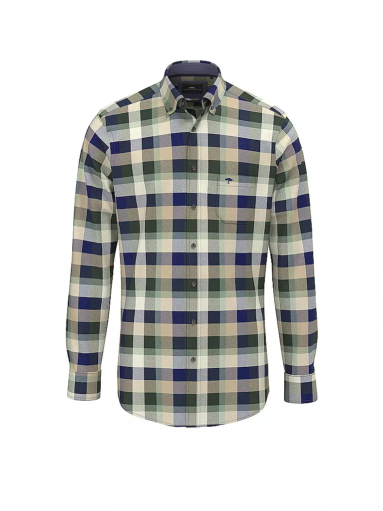 FYNCH-HATTON | Flanellhemd Regular Fit  | Dunkelgrün