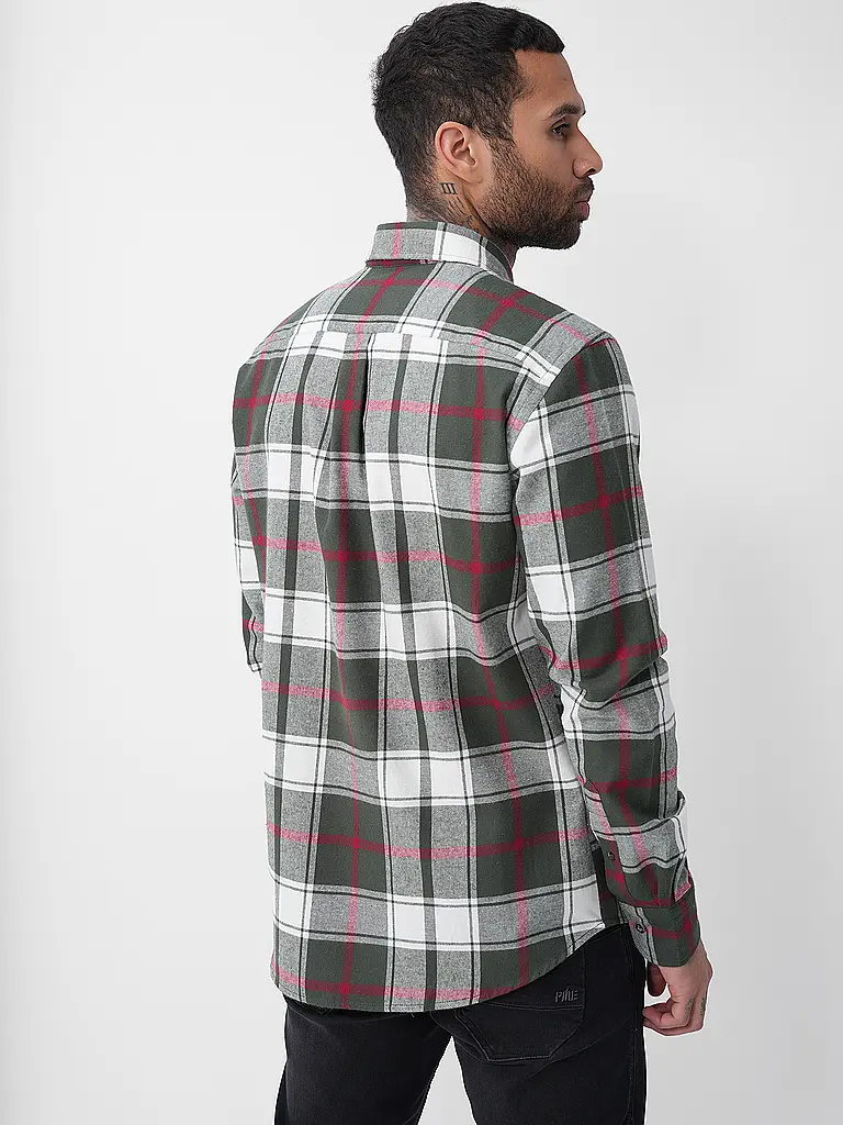 FYNCH-HATTON | Flanellhemd Regular Fit  | Grün