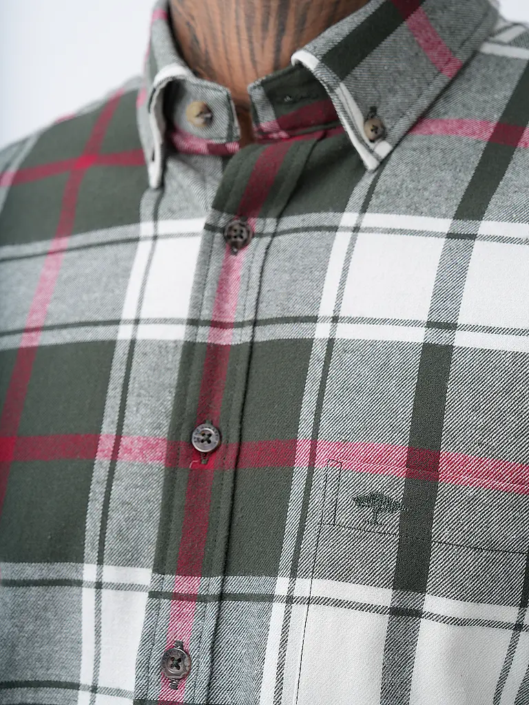 FYNCH-HATTON | Flanellhemd Regular Fit  | Grün