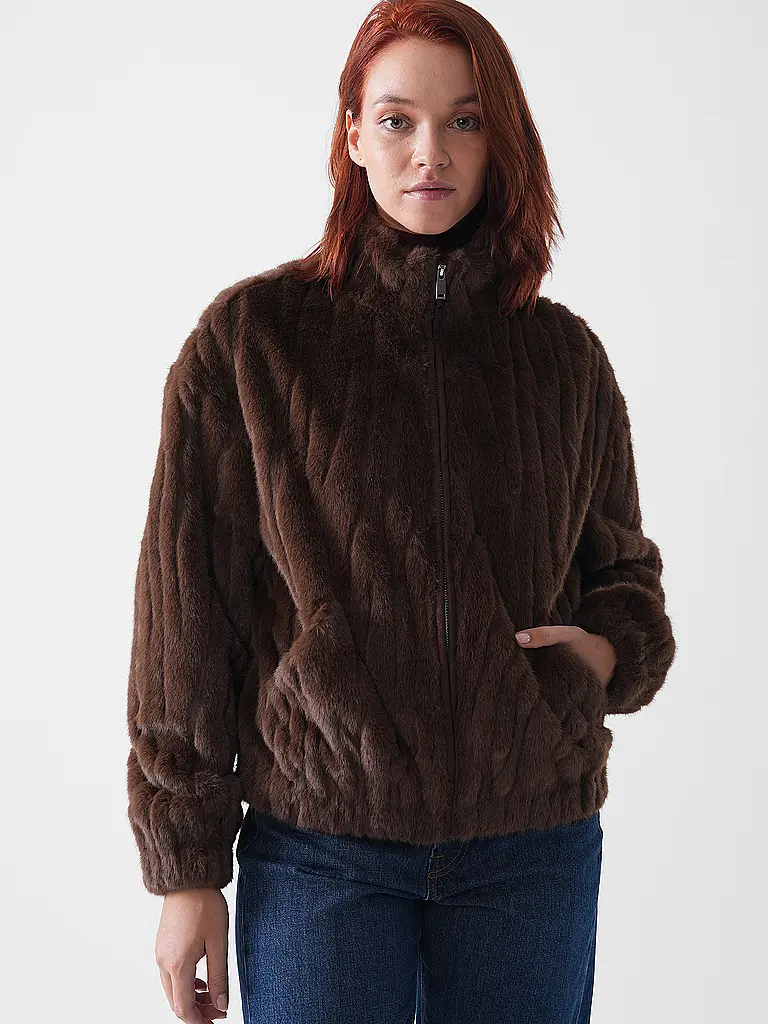 FYNCH-HATTON | Jacke in Felloptik  | braun