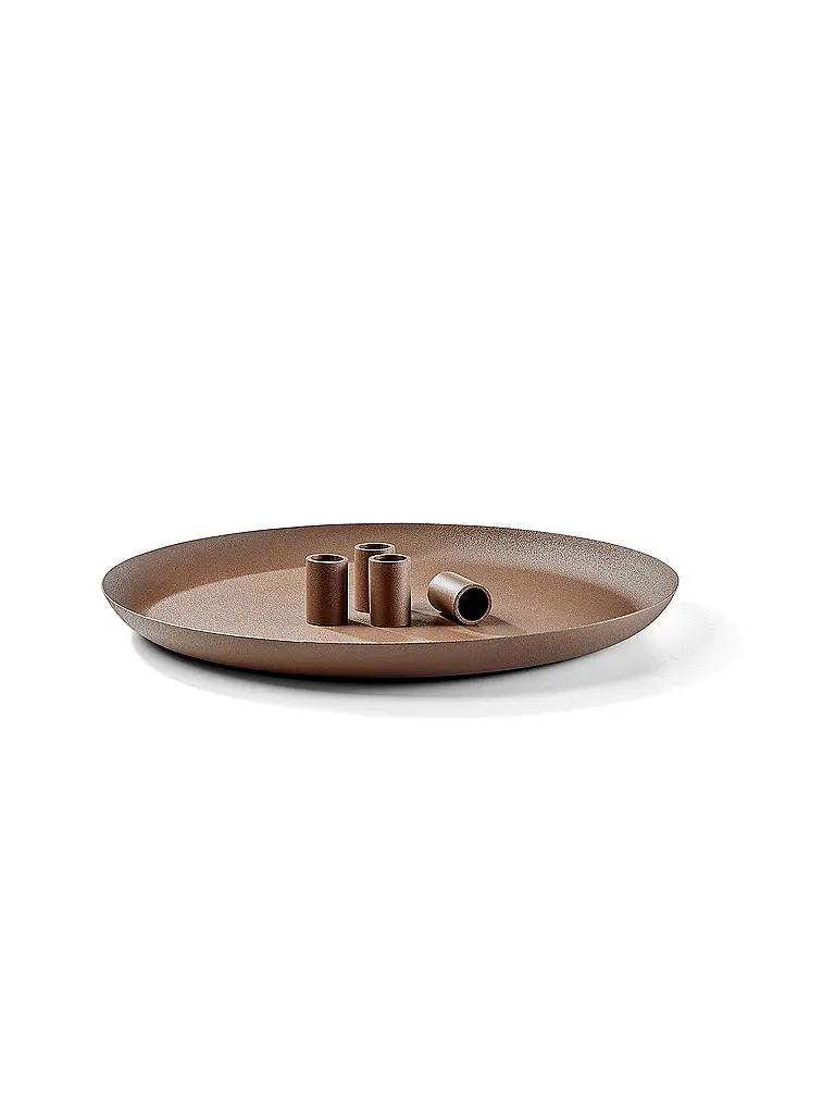FYNCH-HATTON | Kerzenständer 30cm MIOTO Walnut  | hellbraun