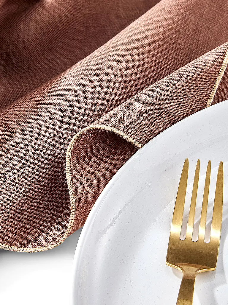 FYNCH-HATTON | Leinen-Servietten 4-tlg LUMO Walnut | hellbraun