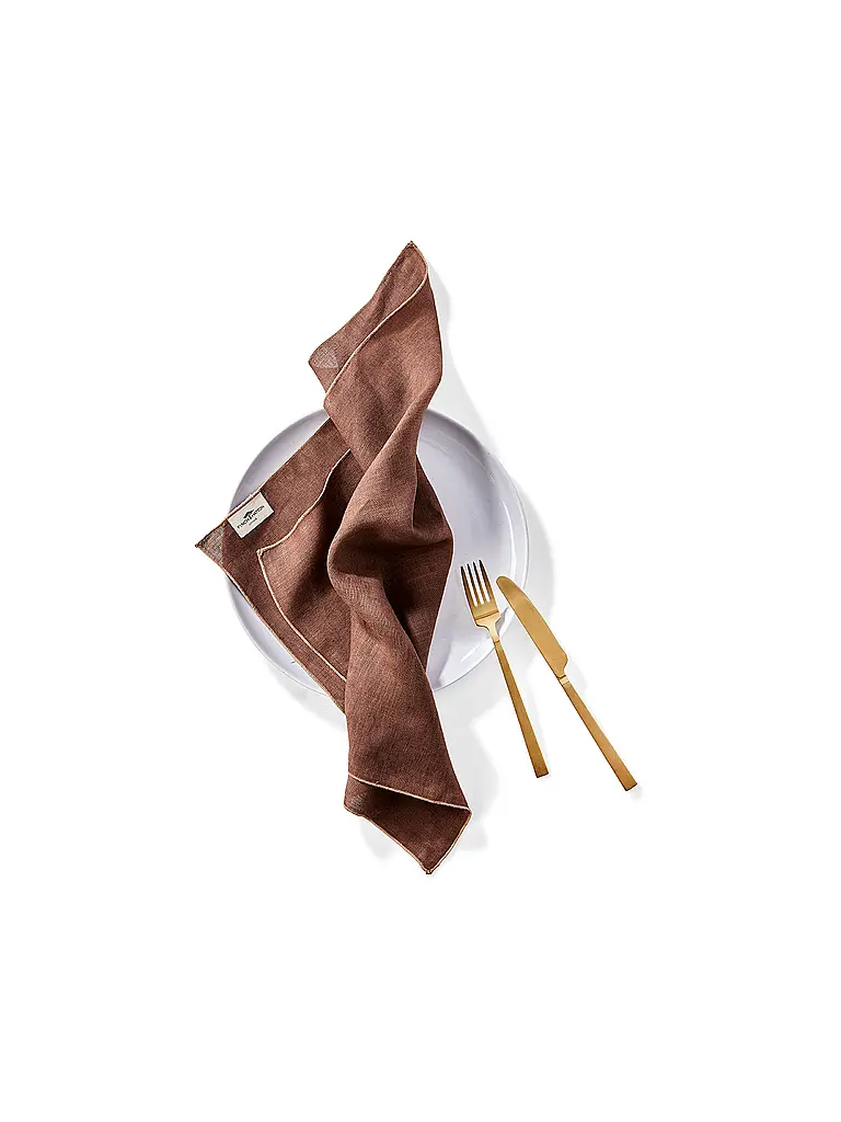 FYNCH-HATTON | Leinen-Servietten 4-tlg LUMO Walnut | 