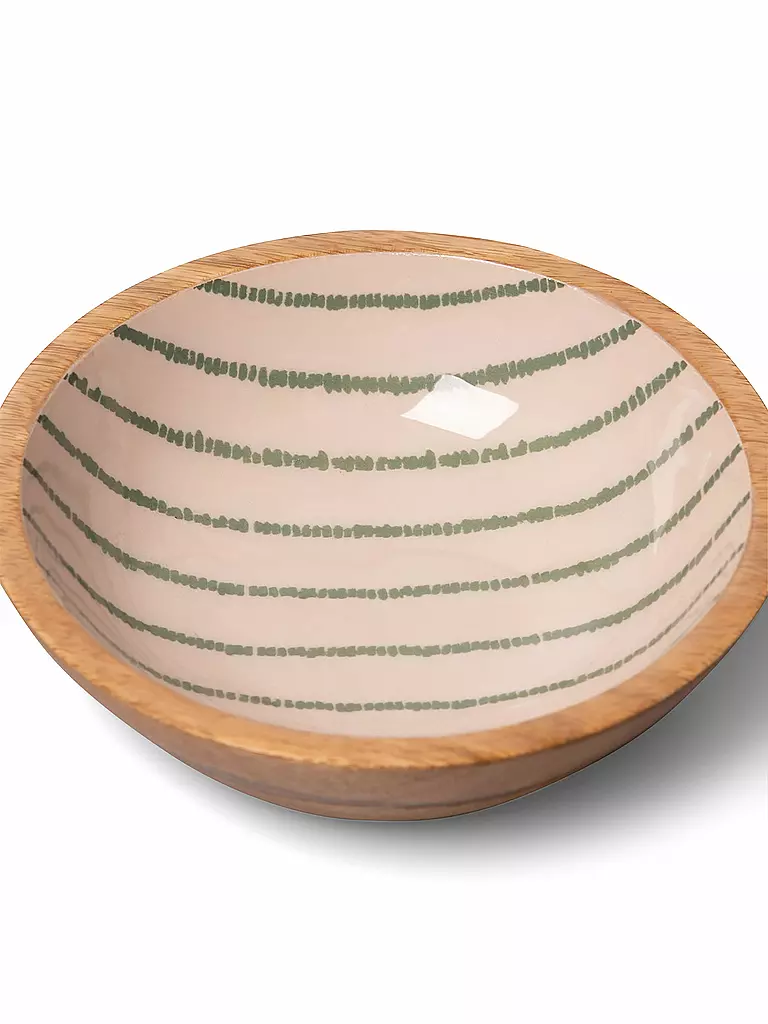 FYNCH-HATTON | Schüssel klein 20cm SINGITA Leaf Green Stripe  | Dunkelgrün