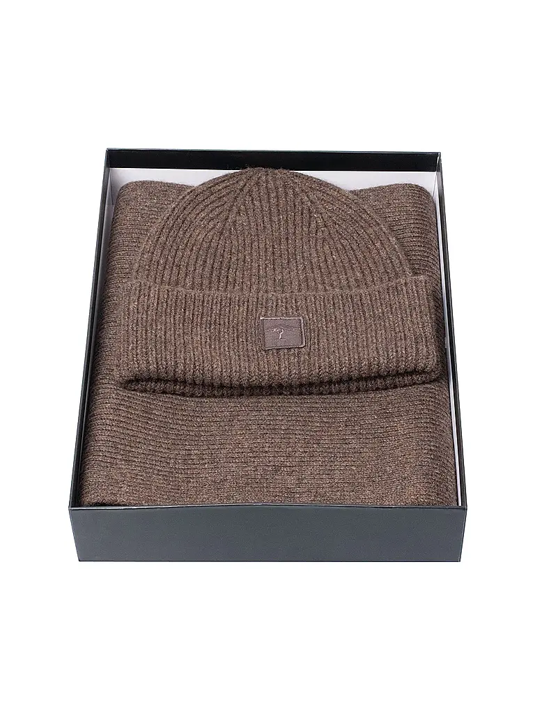 FYNCH-HATTON | Set 2-teilig Mütze und Schal | Braun
