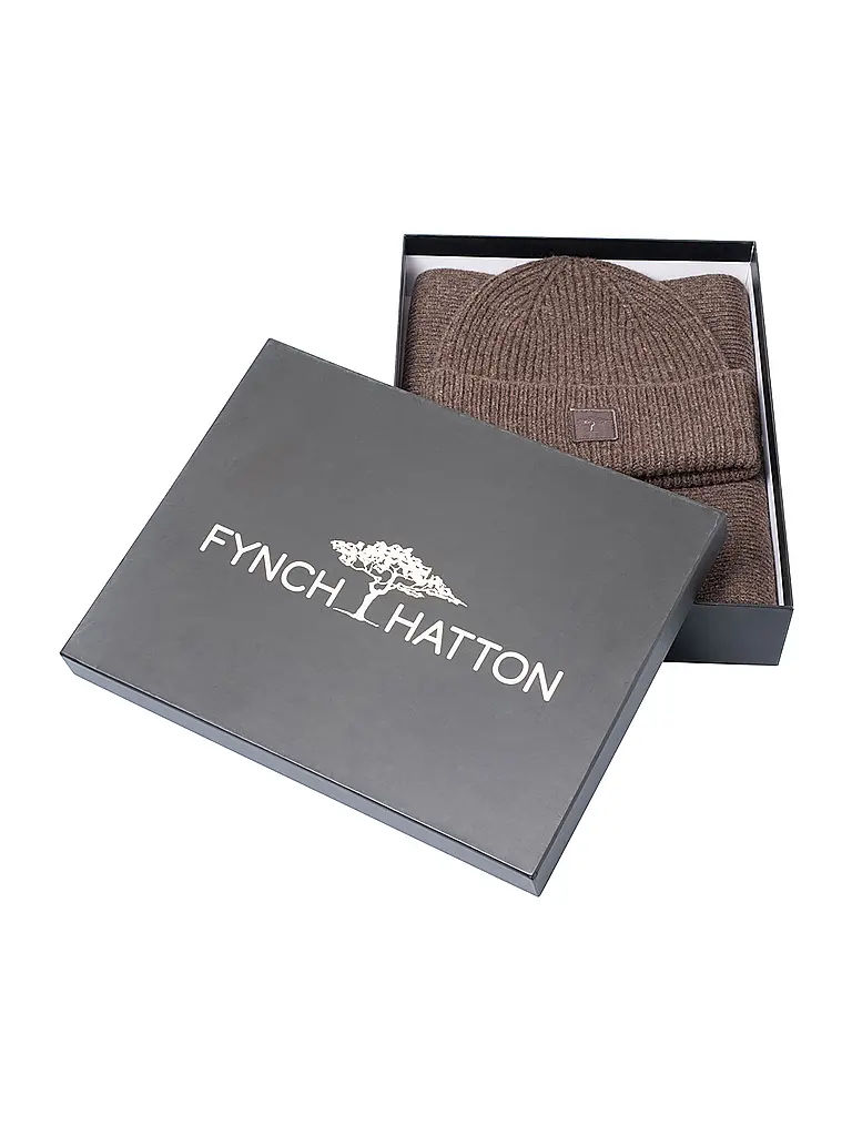 FYNCH-HATTON | Set 2-teilig Mütze und Schal | Braun