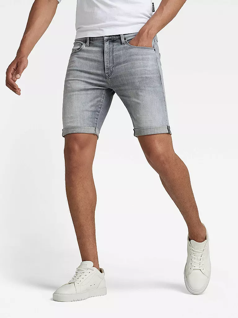 G-STAR RAW | Jeans Shorts Slim Fit " 3301 " | grau