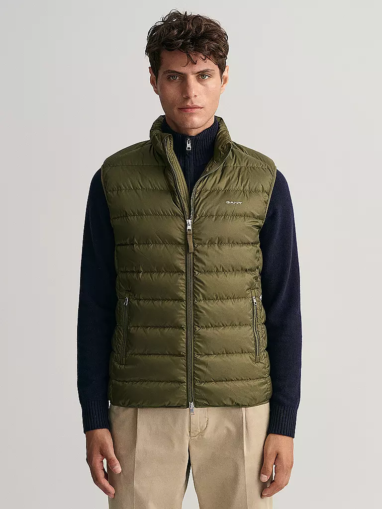 GANT | Daunensteppgilet | dunkelgrün