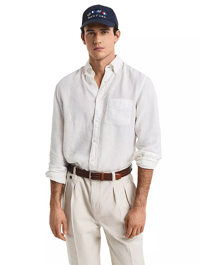 GANT | Leinenhemd Regular Fit  | weiss