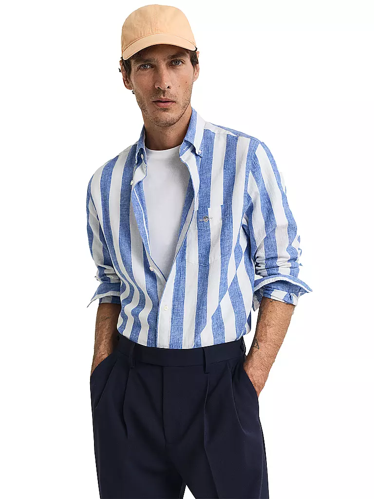 GANT | Leinenhemd Regular Fit  | blau