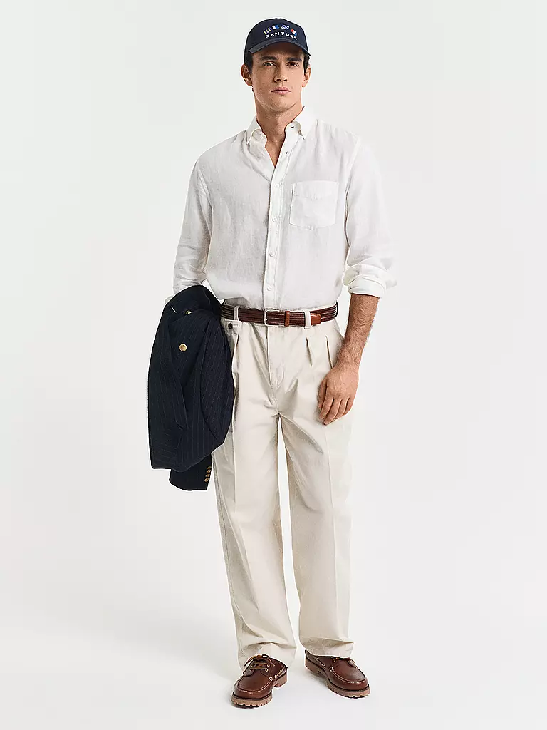 GANT | Leinenhemd Regular Fit  | weiss